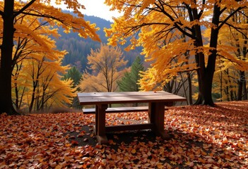 Canvas Print - bench in autumn park