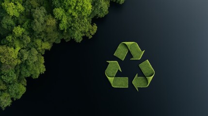 Recycle, sign and nature background or wallpaper for environmental, awareness and sustainability concept.