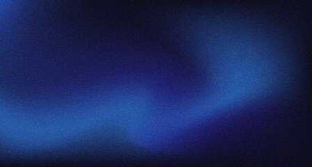 Wall Mural - dark abstract blue gradient background with grainy noise for design