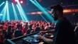 © Pixel Matrix - Man mixing music at energetic nightclub party