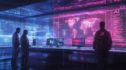 Scientists and developers working on AI
