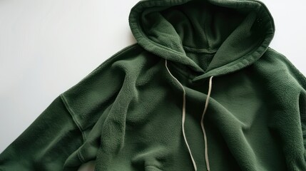 Poster - Green Hooded Sweatshirt with White Drawstrings