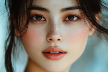 Asian woman with beautiful and healthy skin, Generative AI