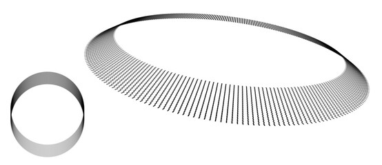 Leinwandbilder - Abstract background with short lines in circle with perspective. Art design circle as logo or icon.