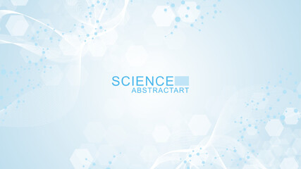 Canvas Print - health care abstract background with hexagons, lines and dots. medical innovation banner template co