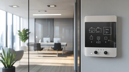 Smart Home Control Panel in Modern Office Interior