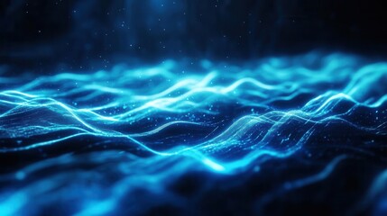 Wall Mural - abstract blue digital wave background