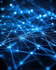 Wall Mural - abstract blue network connection technology background