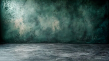 Canvas Print - A textured green backdrop with a gray floor, ideal for photography.