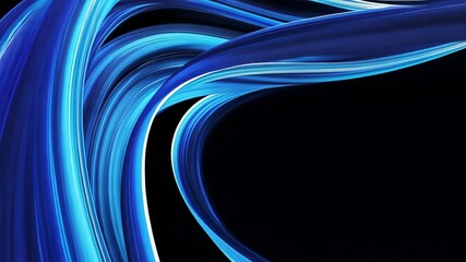 Wall Mural - Blue light trails flowing on black background
