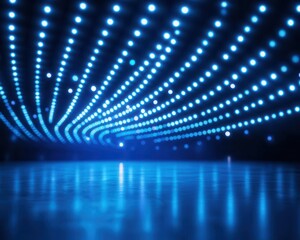 Wall Mural - abstract blue light bokeh background