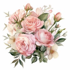 Poster - Elegant Pink Rose Floral Arrangement