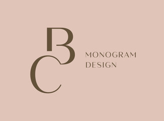 Wall Mural - BC or CB letter logo icon design. Classic style luxury initials monogram.