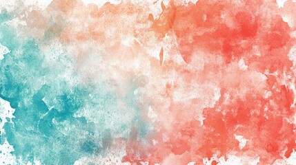 Canvas Print - Abstract Watercolor Background in Red and Blue Tones