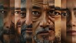 © Khalil - Human face made from different portrait of men and women of diverse age and race. Combination of faces. Concept of social equality, human rights, freedom, diversity, acceptance, standards