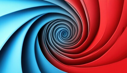 Red and blue spiral design with circular rotation and text space