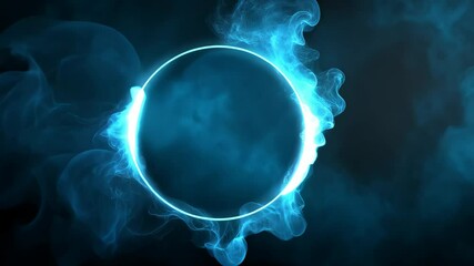 Wall Mural - swirling blue energy creating a circular formation