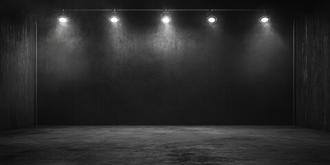 Wall Mural - Empty Dark Studio with Spotlights and Shadow Effect