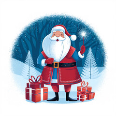 Wall Mural - santa claus with gifts