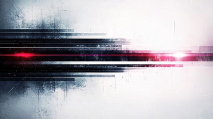A corporate header banner featuring tech-inspired red stripes set against an abstract grey grunge background, rendered in a geometric vector style.