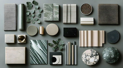 Canvas Print - A collection of textured materials and shapes for design inspiration.