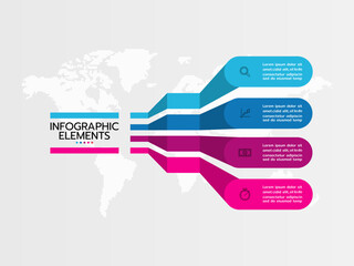 Business data visualization. Process chart. Abstract elements of graph, diagram with 4 steps, options, parts or processes. 