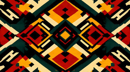 Poster - Abstract geometric pattern with vibrant colors and shapes.