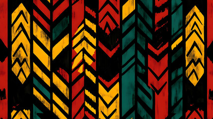 Poster - Abstract pattern featuring colorful arrows in a vibrant design.