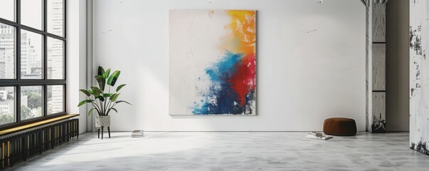 Wall Mural - Art canvas on white background, 4K hyperrealistic photo