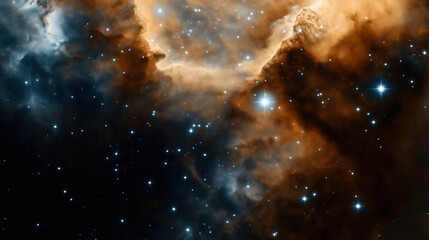 Wall Mural - stunning view of a cosmic nebula with star-filled sky and swirling clouds of gas and dust in vibrant