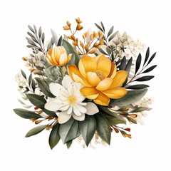 Wall Mural - Vibrant Floral Arrangement with Yellow and White Flowers