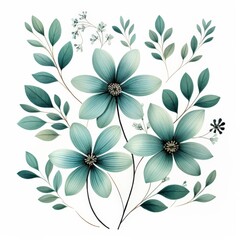 Poster - Elegant Floral Arrangement with Green Leaves