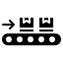 Canvas Print - Conveyor Belt icon vector image. Can be used for Manufacturing and Distribution.