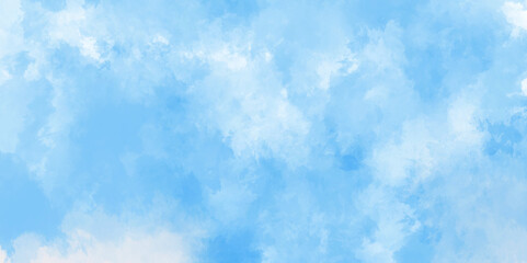 Wall Mural - Abstract Blue cloudy background. Natural clouds and smoke. Hand Painted texture. Soft blue watercolor sky and clouds. Inspiring Views of Fluffy Clouds. blue isolated on white background.