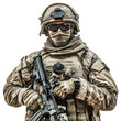 © AI Pngs  - Soldier in Full Gear for Military Context Transparent Background