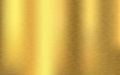 Brushed gold texture with metallic effect. Polished golden textured background. Metal gold wallpaper. Vector illustration