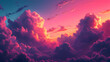 © Siasart Studio - Vibrant sunset clouds with hues of pink and blue.