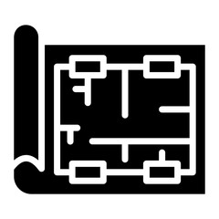 Sticker - Blueprint Roll icon vector image. Can be used for Engineer in Mechanics.