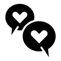 Canvas Print - Heart Chat icon vector image. Can be used for Dating App.