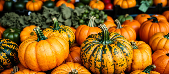 Canvas Print - close- view pumpkins