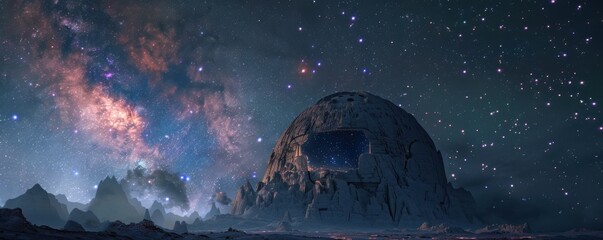 Celestial sanctuary amidst the stars, 4K hyperrealistic photo