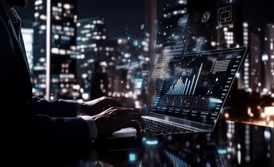 Aufkleber - Technology algorithm system software website tool, write command prompt digital internet support chart analysis for big complex businesses using AI data tech analytics