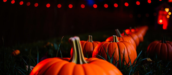 Poster - close- a pumpkin with a festive glow