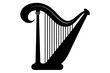 © imrangdpro - Harp musical silhouette | vector silhouette illustration on white background