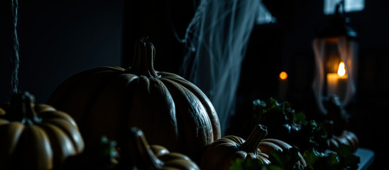 Poster - illuminated pumpkins the shadows