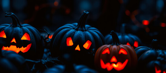 Poster - luminous jack-o'-lanterns set the stage a spooky halloween