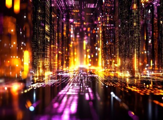 Fototapete - Computer script and abstract programming code background