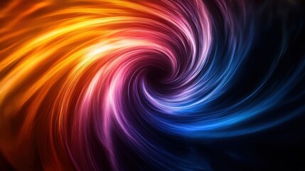 Poster - Colorful swirl pattern, black background