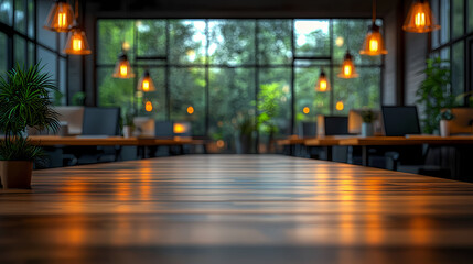 Modern bright office interior with furniture and daylight.Blurred background of a modern office space. Blurred office backdrop.