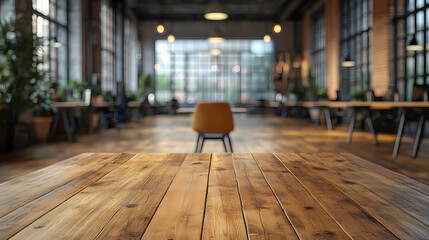 Modern bright office interior with furniture and daylight.Blurred background of a modern office space. Blurred office backdrop.